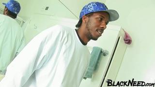 A plumber fucked a black woman in the shower.