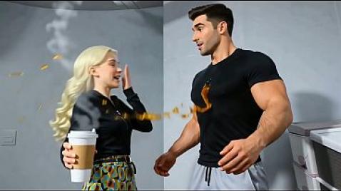 I came on a busty blonde's ass