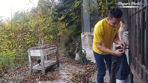 Village blowjob near the barn