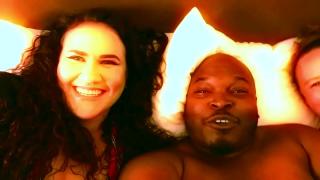 Girls give a blowjob to a fat guy