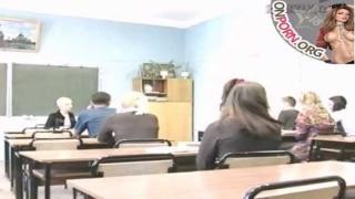 Horny students enjoy sex in class