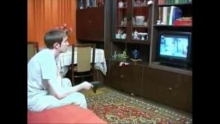 The mother distracted her son from watching TV so that he could fuck her.