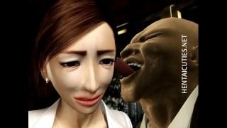 Hardcore hentai about a sexy Japanese woman being raped by a monster from hell