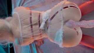 Blonde fucks with a toy