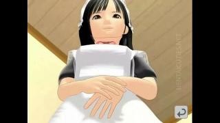 The maid has sex on her master's bed