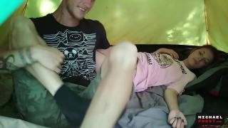 Russian tourists having sex in a tent