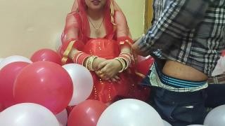 An Asian couple in love is having sex.