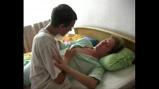 Russian mature mom fucks her son