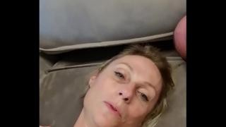 A mature blonde and her man fucked to orgasm.