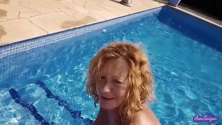 A mature mommy waited for her husband and started giving him a blowjob.