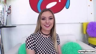 A blonde exposed her ass to a guy for licking and sex.
