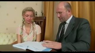 A teacher roughly fucked a Russian student for a credit.