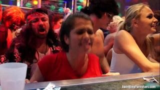 The whores had a group sex in a public place.