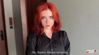 Passionate sex with a redhead