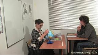 The geography teacher teaches Vovochka in extra classes.