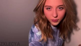 A young student gives her teacher a blowjob