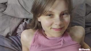 A petite girl with big tits gives a blowjob and gets anal sex with a guy